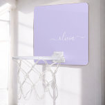 Lavender Lila Modern Script Girly Monogram Namn Mini-Basketkorg<br><div class="desc">Lavender Lila Simple Script Monogram Namn Mini Basketball Ring. Det gör perfekten söt 16-årsjubileum,  bröllop,  möhippa,  årsdag,  babydusch eller bachelorette-fest för någon som glam lyxen och chic stilar i kärlek.</div>