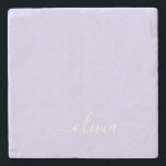 Lavender Lila Modern Script Girly Monogram Namn Stenunderlägg<br><div class="desc">Enkelt Lila med Lavender-Monogram Namn Stone Tile. Det gör perfekt studenten,  söt 16-årsdag,  bröllop,  möhippa,  årsdag,  babydusch eller bachelorette-fest till någon som kärlek glam lyx och chic stilar.</div>