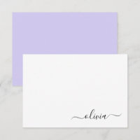 Lavender Lila Modern Script Girly Monogram Namn