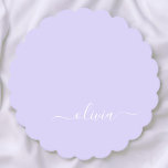 Lavender Lila Modern Script Girly Monogram Namn Underlägg Papper<br><div class="desc">Lavender Lila Simple Script Monogram Namn Pappra Underlägg. Det gör perfekt studenten,  födelsedag,  bröllop,  möhippa,  årsdag,  babydusch eller bachelorette-fest till någon som glam lyx och chic stilar.</div>