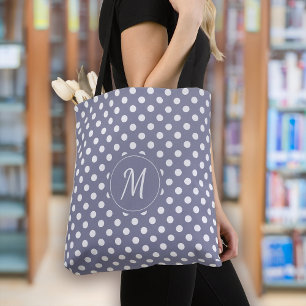 Lavender Lila Monogram Polka dots Tygkasse