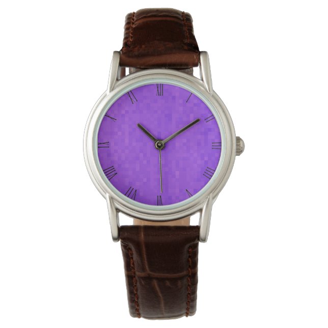 Lavender Lila Mosaic, Dam Wrist Watch Armbandsur (Framsida)