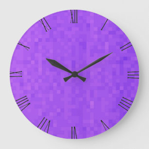 Lavender Lila Mosaic, Wall Clock Stor Klocka