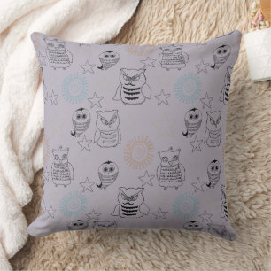 Lavender Lila Night Uggla Kudde