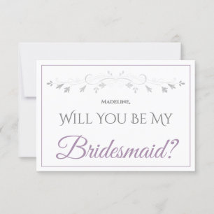 Lavender Lila och Grått ska vara mitt Bridesmaid-k Kort