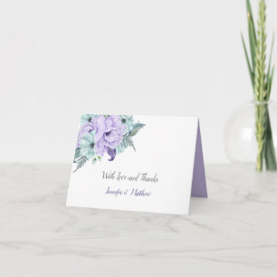 Lavender Lila och Mint Peonies Tack Kort