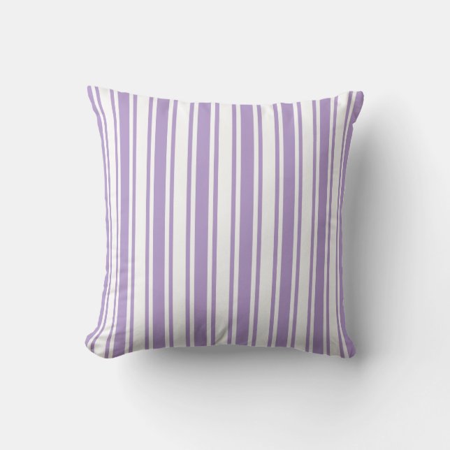Lavender lila och vit kandy rand kudde (Framsida)
