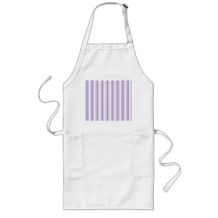 Lavender lila och vit kandy rand långt förkläde