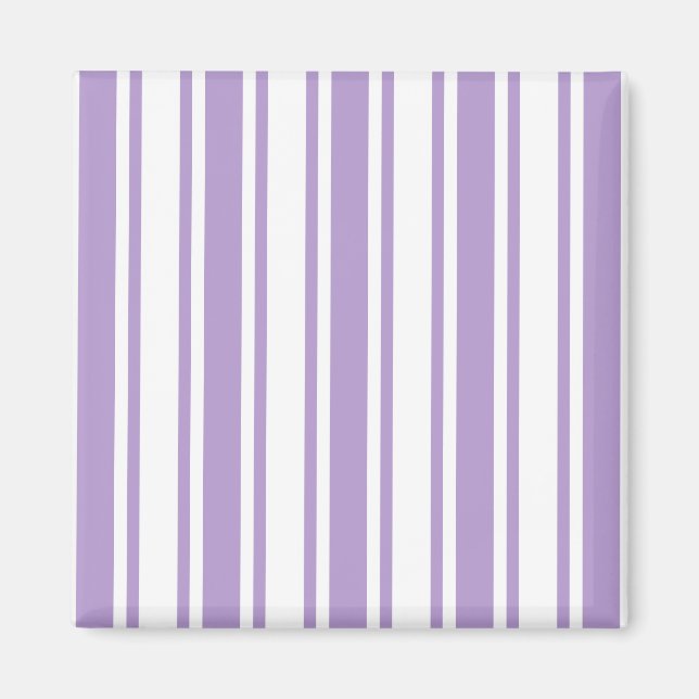 Lavender lila och vit kandy rand magnet (Framsidan)