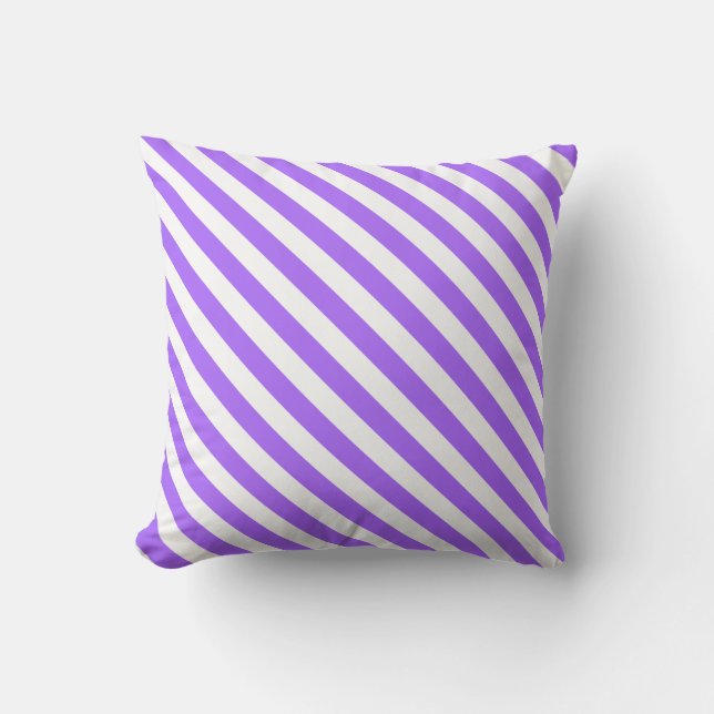 Lavender Lila och White Rand på Pillow Kudde (Framsida)