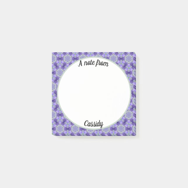 Lavender Lila Patterned Post-it Block (Framsida)