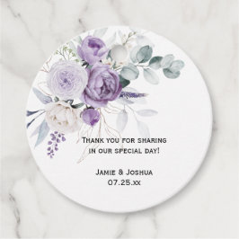 Lavender Lila Peonies Vit ros Bröllop Gåvor Etiketter