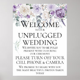 Lavender Lila Peonies Vit ros Bröllop Poster