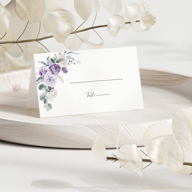 Lavender Lila Peony Vit ros Kort (Skapare uppladdad)