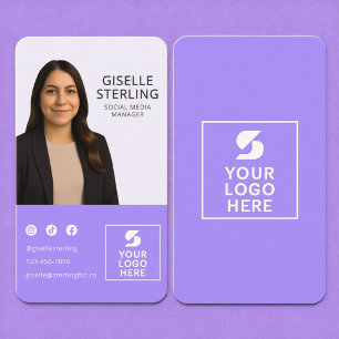 Lavender Lila Photo Logotyp Porträtt Modern Visitkort