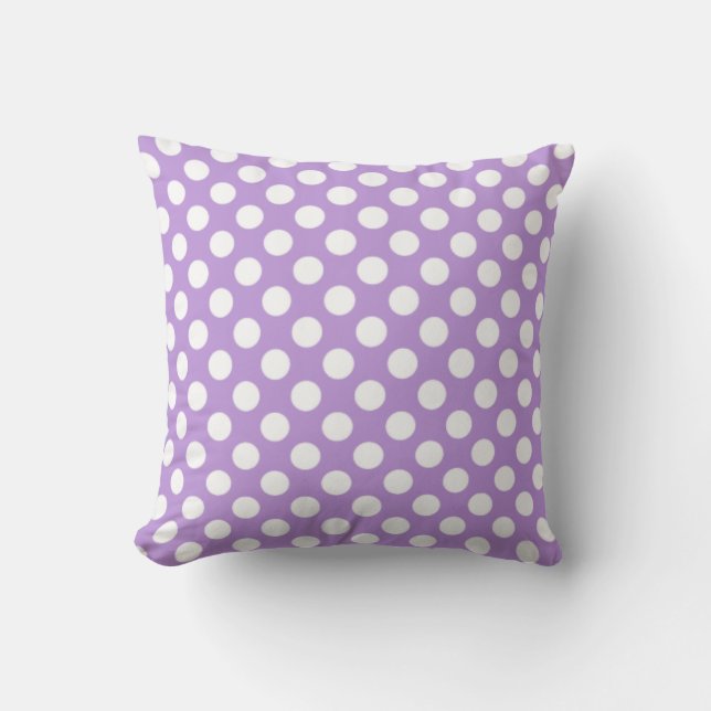Lavender Lila Polka dots Kudde (Framsida)