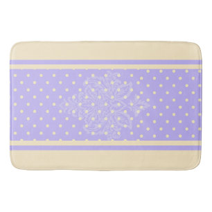 Lavender lila polka dots och gult badmat badrumsmatta