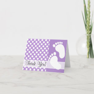 Lavender Lila Polka dots Tack Kort