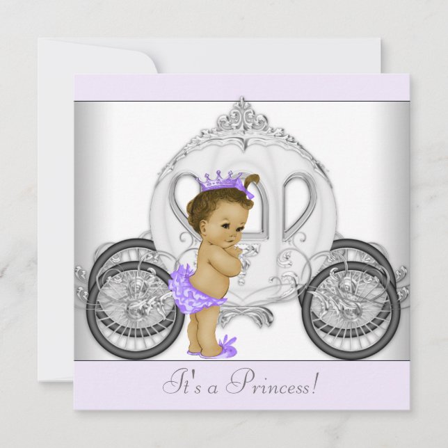 Lavender Lila Princess Baby Shower Inbjudningar (Framsida)