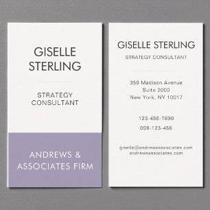 Lavender Lila Professionell Corporate Modern Visitkort