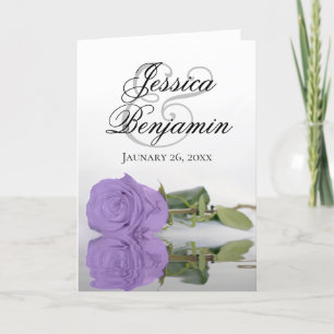 Lavender Lila Ro Classy Romantic Photo Bröllop Inbjudan
