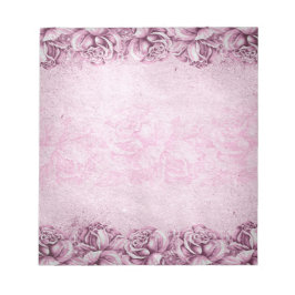 Lavender Lila Rosa Vintage Ro Blommigt Anteckningsblock