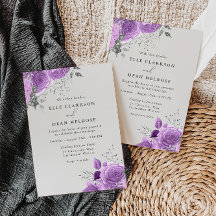 Lavender Lila & Silver Blommigt Elegant bröllop