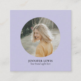 Lavender Lila Simple Modern Photo Social Media Fyrkantigt Visitkort