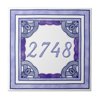 Lavender Lila Small House-nummer Kakelplatta