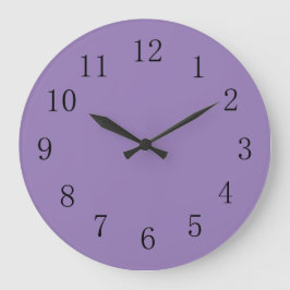 Lavender Lila Solid Färg Stor Klocka