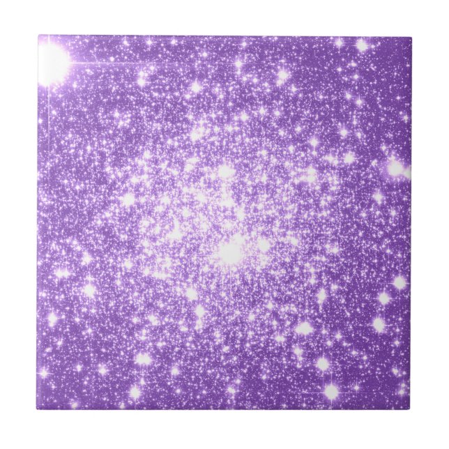 Lavender Lila Stars Kakelplatta (Framsidan)