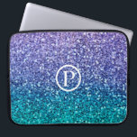 Lavender Lila & Teal Aqua Grönt Sparkly Glitter Laptop Fodral<br><div class="desc">Anpassad design</div>