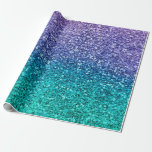 Lavender Lila & Teal Aqua Grönt Sparkly Party Presentpapper<br><div class="desc">papper radbrytning av anpassningsbar</div>