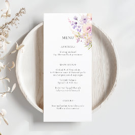 Lavender Lila Vild Flowers Bröllop Meny