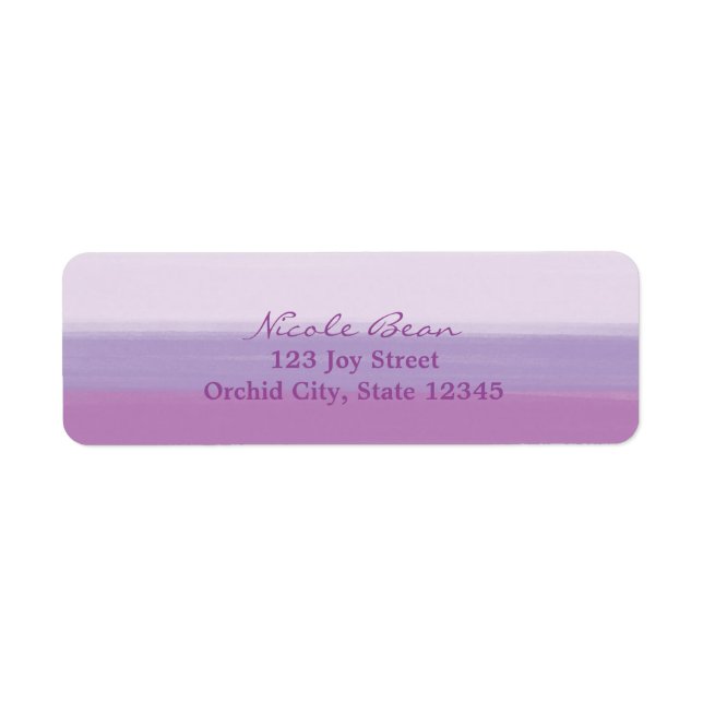 Lavender Lila Watercolor Bröllop Adressetiketters Returadress Etikett (Framsidan)