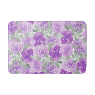 Lavender Lila Watercolor Flowers Badrumsmatta