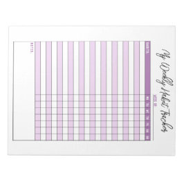 Lavender Lila Weekly Habit Tracker Anteckningsblock