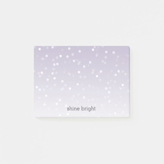 Lavender Lila White Bokeh Confetti Post-it Block (Framsida)