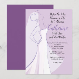 Lavender Lila White Dress Möhippa Inbjudningar