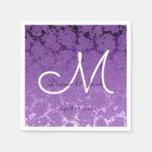 Lavender Lila White Elegant bröllop Monogram