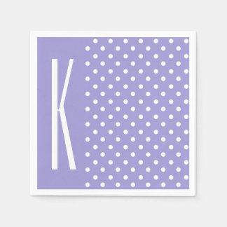 Lavender Lila & White Polka dots Pappersservett