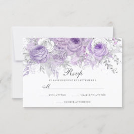 Lavender Lila White Silver Flower Bröllop OSA