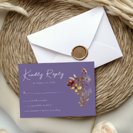 Lavender Lila WildblommBoho-Bröllop OSA kort