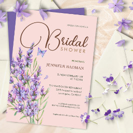 Lavender Lilac Elegant Mauve Watercolor Inbjudningar