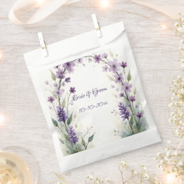 Lavender Lilac Floral Arch Wedding Favor Bag