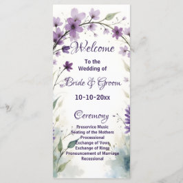 Lavender Lilac Floral Wedding Program