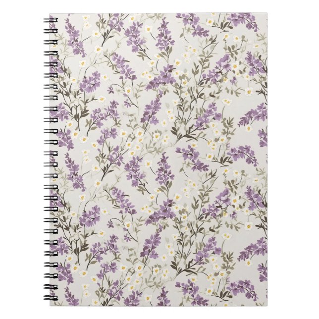 Lavender Lilac Flower Design Anteckningsbok (Framsidan)
