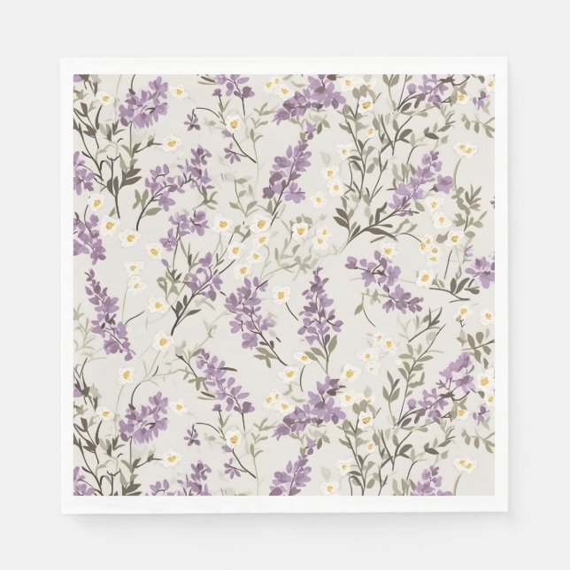 Lavender Lilac Flower Design Pappersservett (Framsidan)