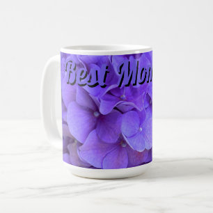 Lavender lilac lila Hydrangeas blommor bäst mamma Kaffemugg