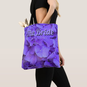 Lavender lilac lila Hydrangeas blommor Bride Tygkasse